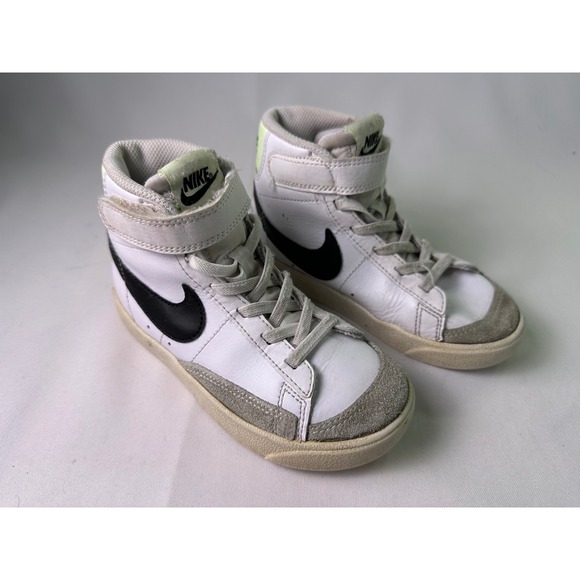 Nike Blazer Mid 77 TD White Black Volt DA4087-109 Toddler Size 11C Retro Sneaker - Picture 12 of 13